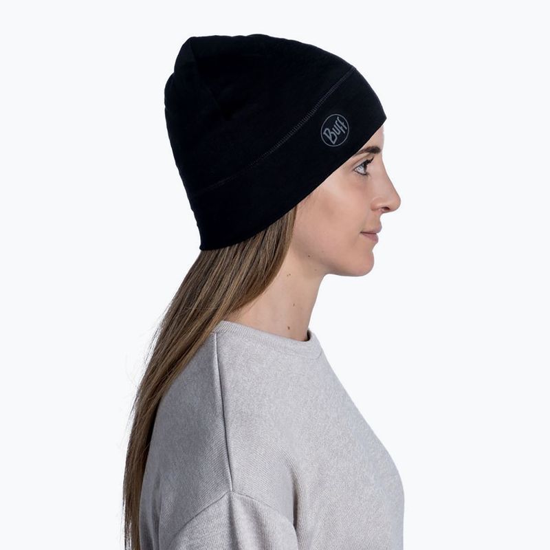 BUFF Leichte Merinowollmütze Solid schwarz 113013.999.10.00 6