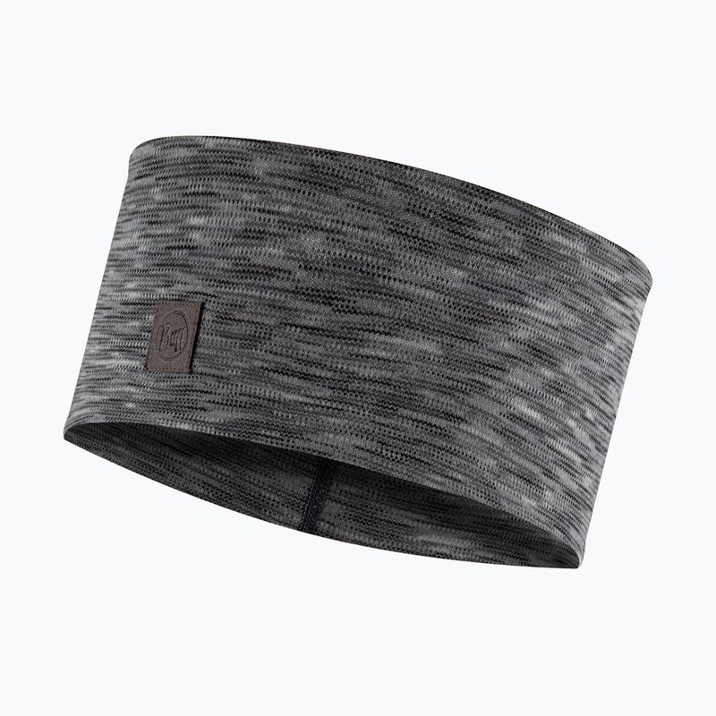 BUFF Merino Stirnband Breite Multistreifen nebelgrau
