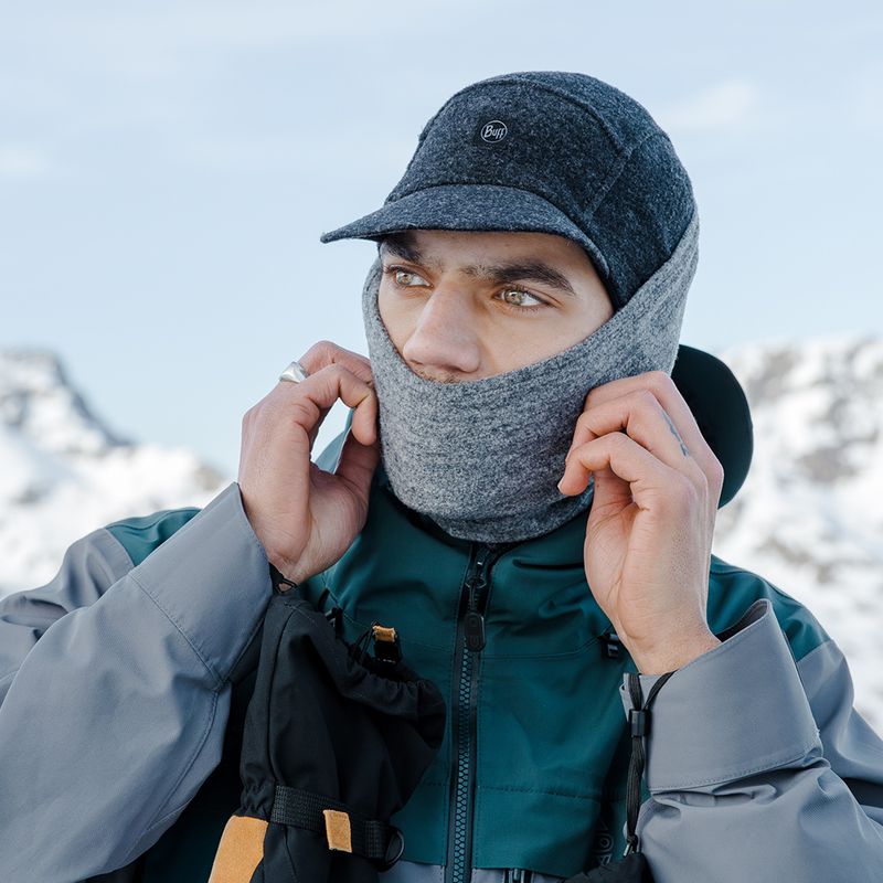 Multifunktionaler Tragetuch BUFF Merino Fleece schwarz 7