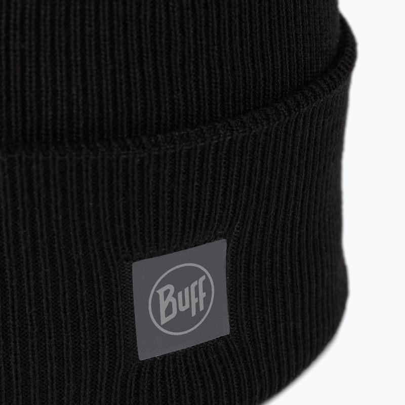 BUFF Crossknit Wintermütze einfarbig schwarz 2