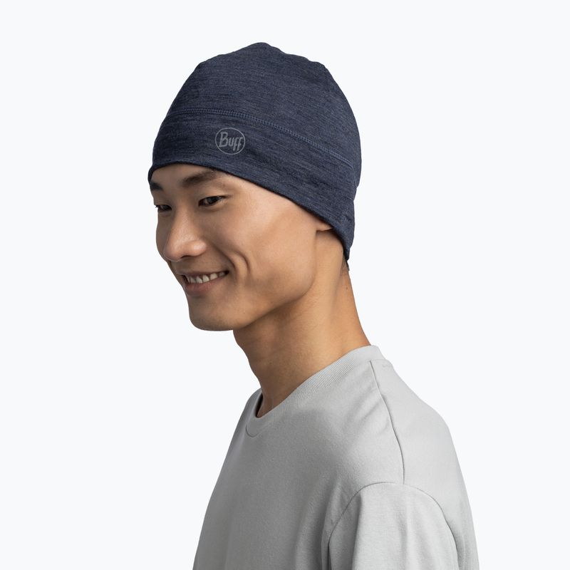 Wintermütze BUFF Lightweight Merino Wool solid night blue 3
