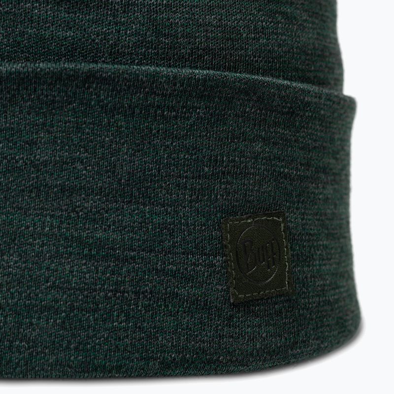 Wintermütze BUFF Heavyweight Merino Wool solid forest 2