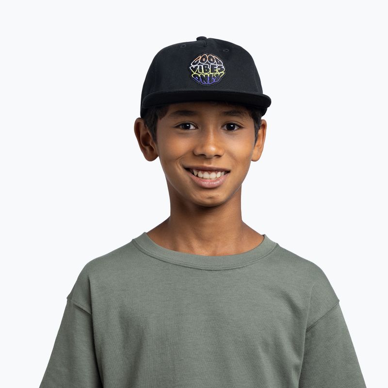 Kinder-Basecap BUFF Snapback Solid black 3