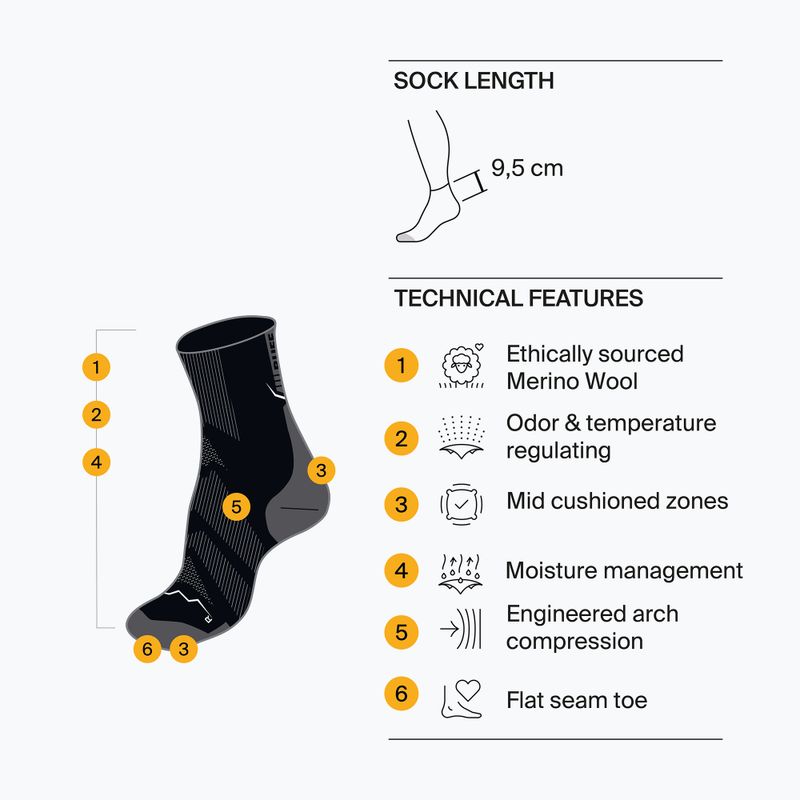 Socken BUFF Merino Lightweight Quarter LWQ3 ginger 4