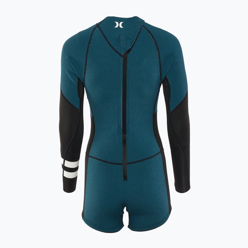 Hurley Advanty Shorty Texture 2/2 mm Springsuit schwarz/himmelblau Damen Neoprenanzug 2