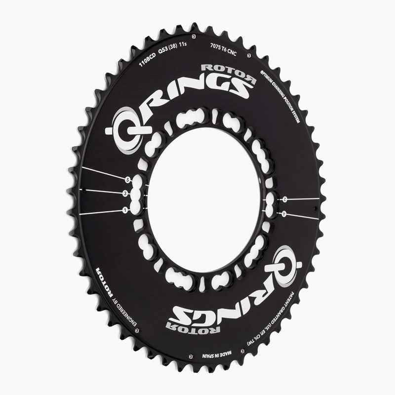Rotor Q Rings Äußeres Aero-Kettenrad schwarz C01-002-08020A-0