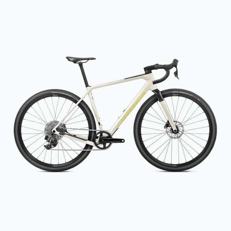 Schotterfahrrad Orbea Terra M31e Team 1X 2024 elfenbeinweiß/gewürzte Limette