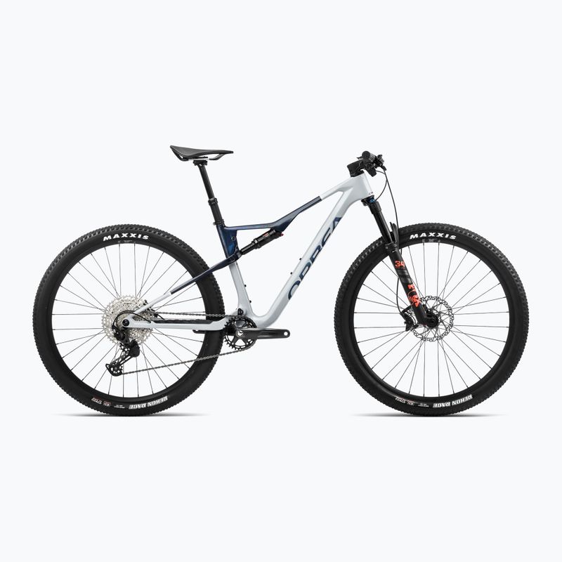 Orbea Oiz M30 2024 halo silber/blau carbon view Mountainbike