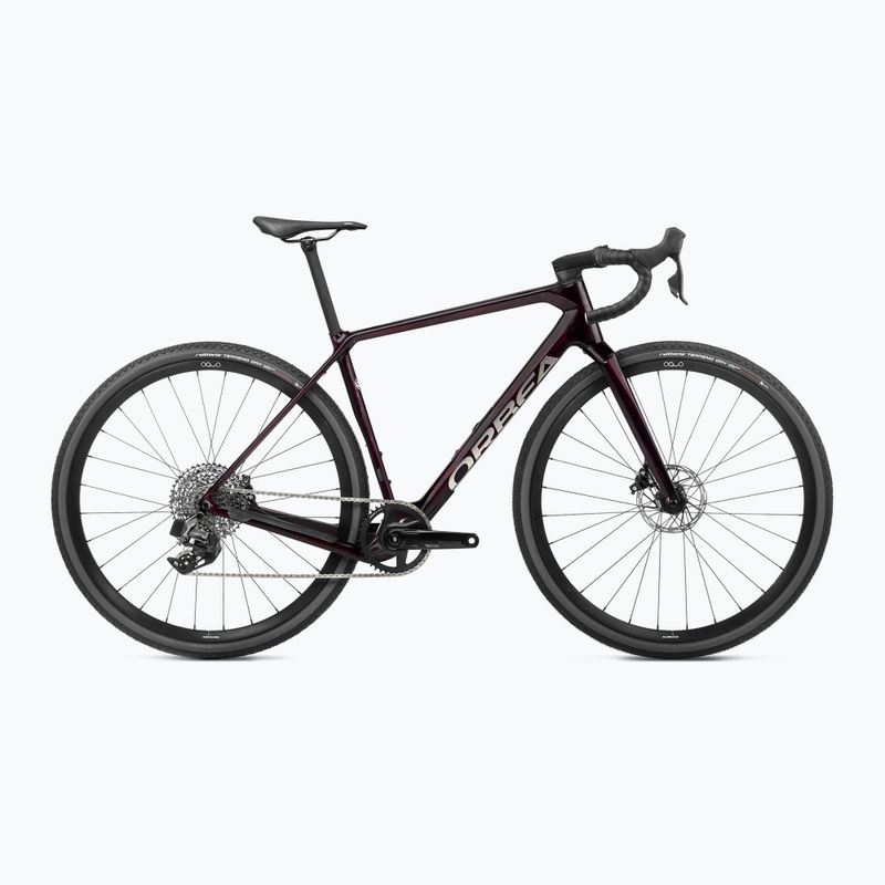 Schotterfahrrad Orbea Terra M31e Team 1X 2024 weinrot Carbon Ansicht