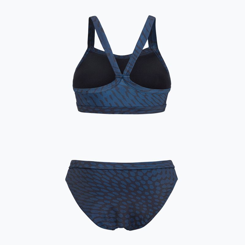 Zweiteiliger Damen-Badeanzug Orca Core Bikini tiefblauer Druck 2