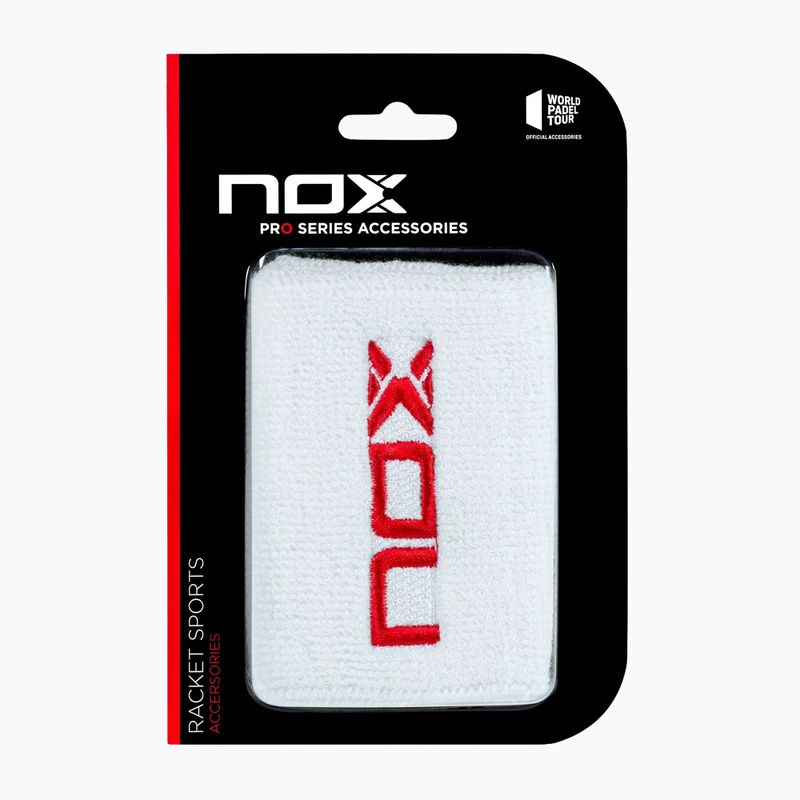 Schweißbänder fürs Handgelenk NOX Wristband with Logo 2 szt. white/red