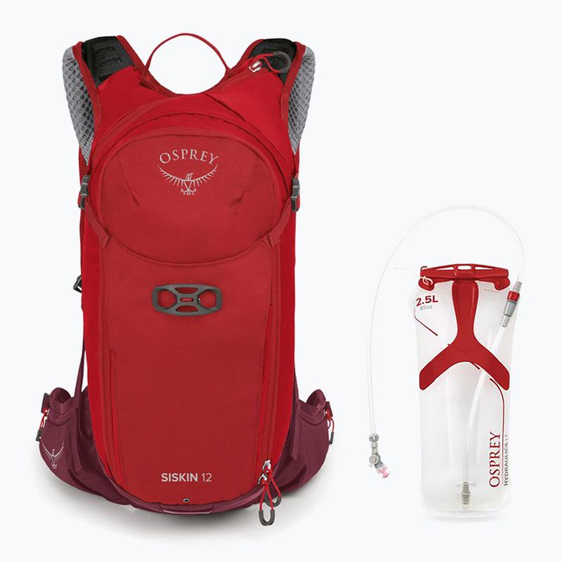 Fahrrad Rucksack Herren Osprey Siskin 12 l z Wasserbeuteliem 2,5 l ultimate red