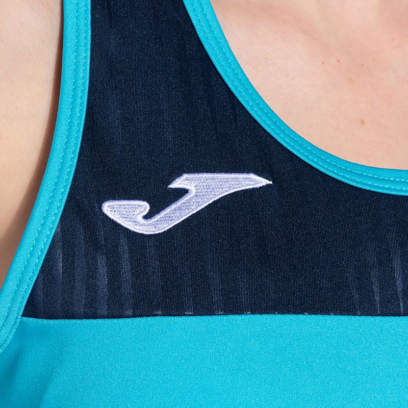 Damen Tennis Tank Top Joma Montreal fluoreszierend türkis/navy blau 6