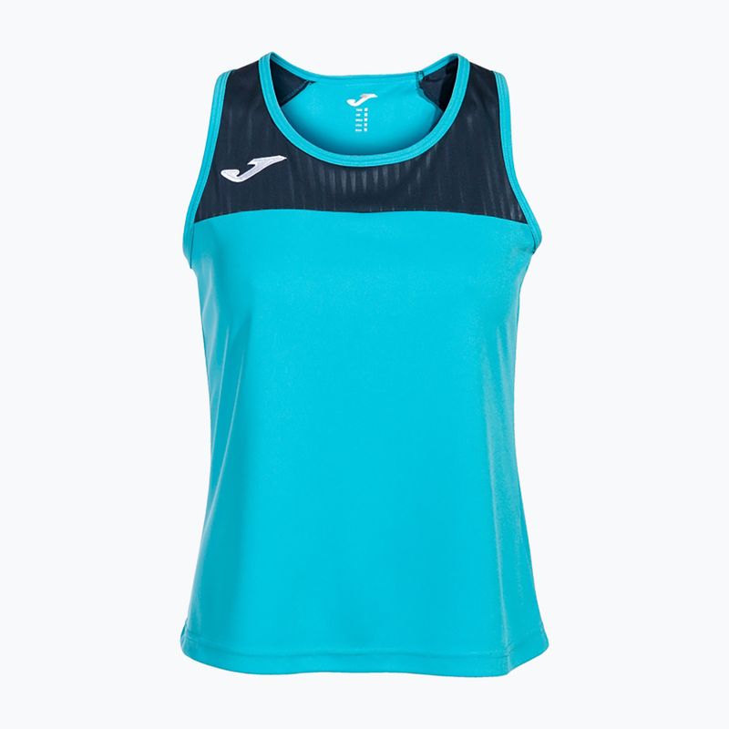 Damen Tennis Tank Top Joma Montreal fluoreszierend türkis/navy blau 7