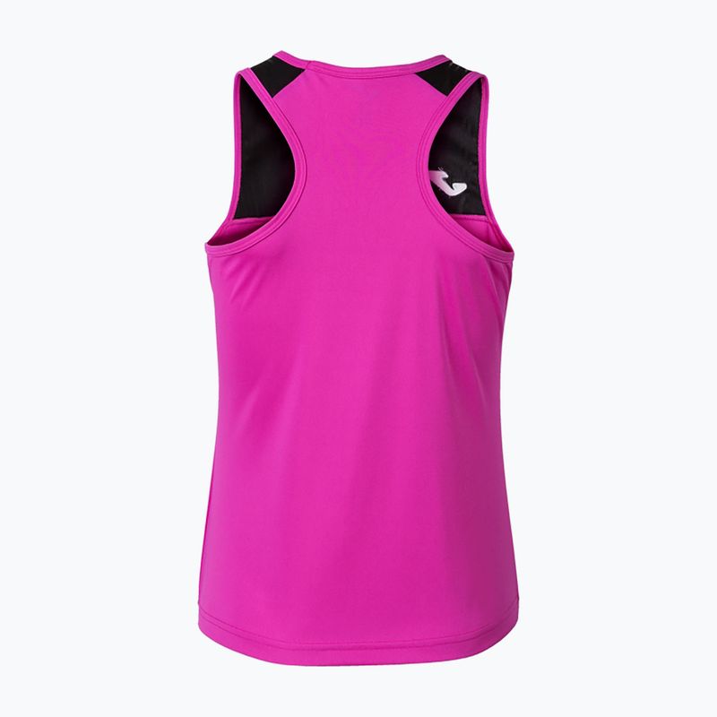 Damen Tennis Tank Top Joma Montreal fluoreszierend rosa/schwarz 4