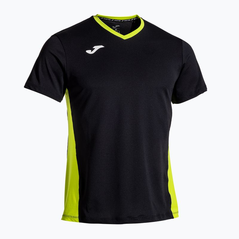 Herren-Tennisshirt Joma Court schwarz/grün 2