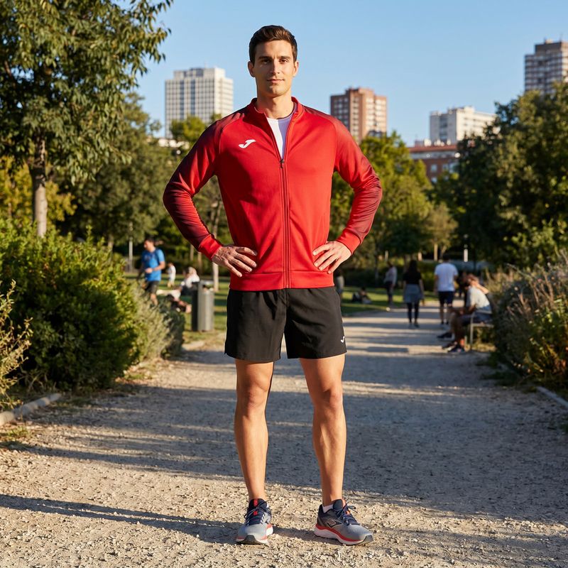 Herren Joma Elite XI Full Zip Laufsweatshirt rot 9