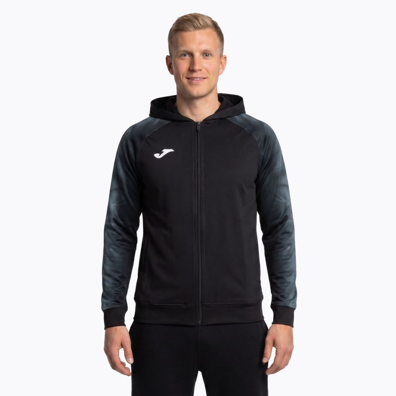 Men's Joma Elite XI Hoodie schwarz/anthrazit Laufsweatshirt