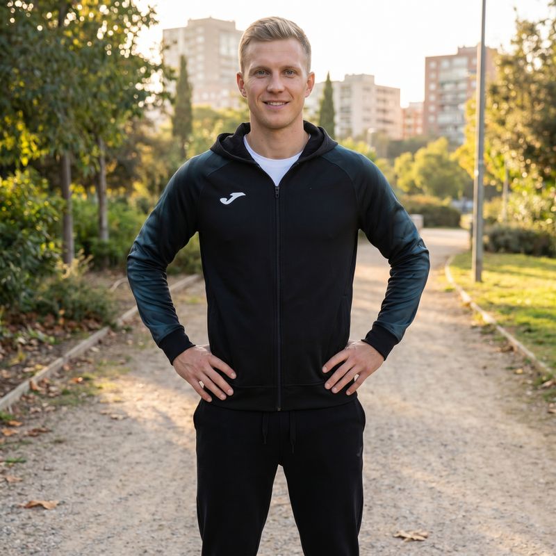 Men's Joma Elite XI Hoodie schwarz/anthrazit Laufsweatshirt 9