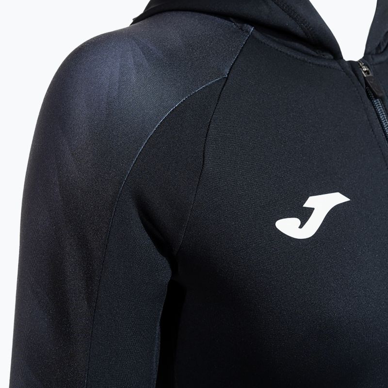 Damen Joma Elite XI Hoodie schwarz/anthrazit Laufsweatshirt 5