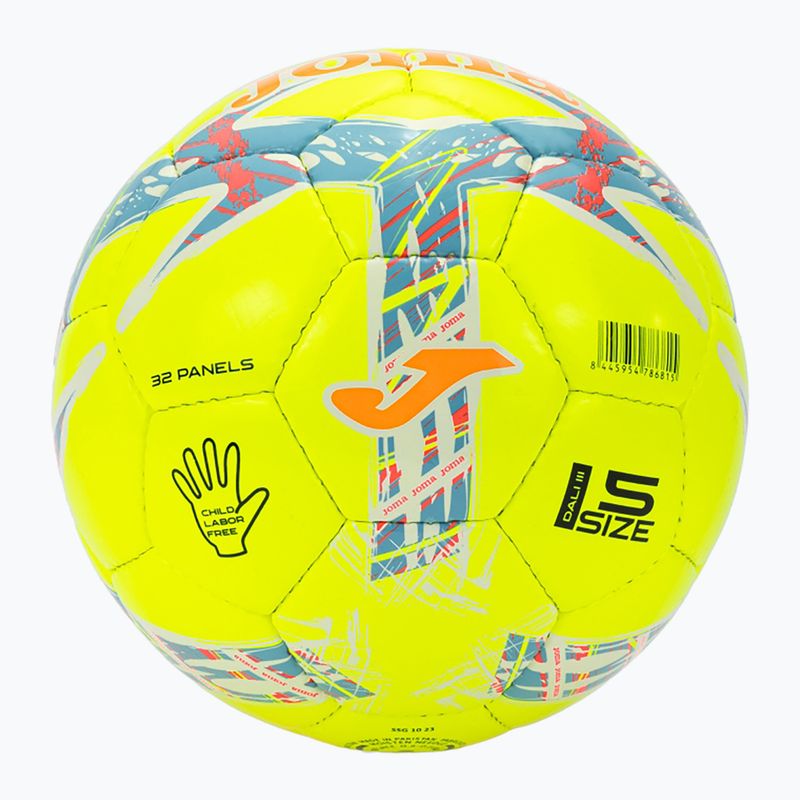 Fußball Joma Dali III yellow/fluor turquoise Größe 3 2