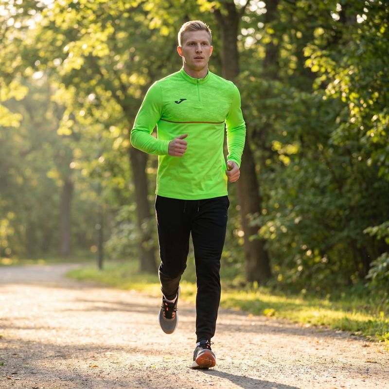 Herren Joma Record III fluor grünes Laufsweatshirt 8