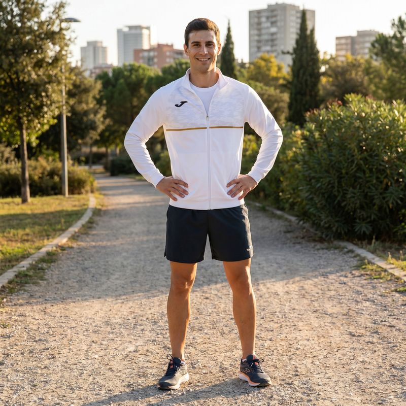 Men's Joma Record III Full Zip Laufsweatshirt weiß 7
