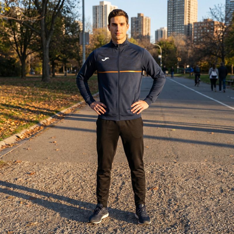 Herren Joma Record III Full Zip Laufsweatshirt navy 6
