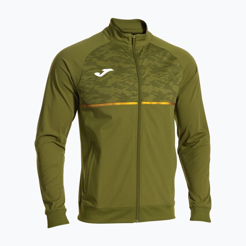 Herren Joma Record III Full Zip khakifarbenes Laufsweatshirt