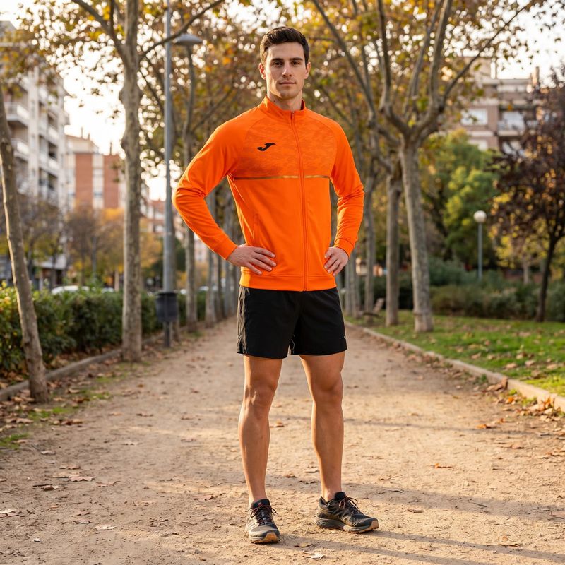 Herren Joma Record III Full Zip Laufsweatshirt orange 7