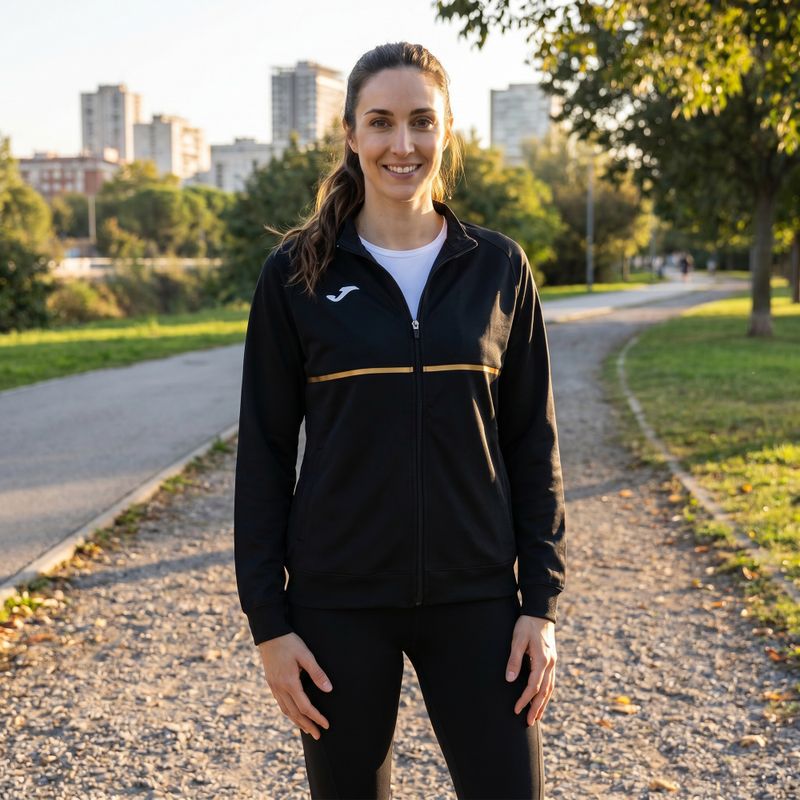 Women's Joma Record III Full Zip Laufsweatshirt schwarz 5
