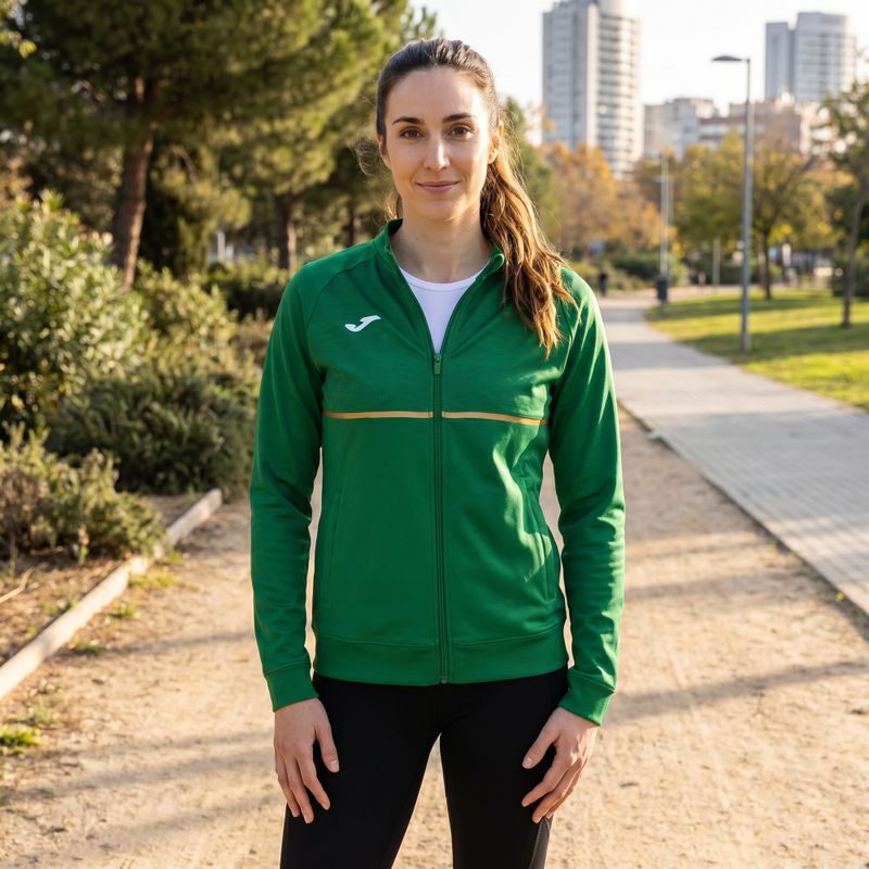 Damen Joma Record III Full Zip grünes Laufsweatshirt 9