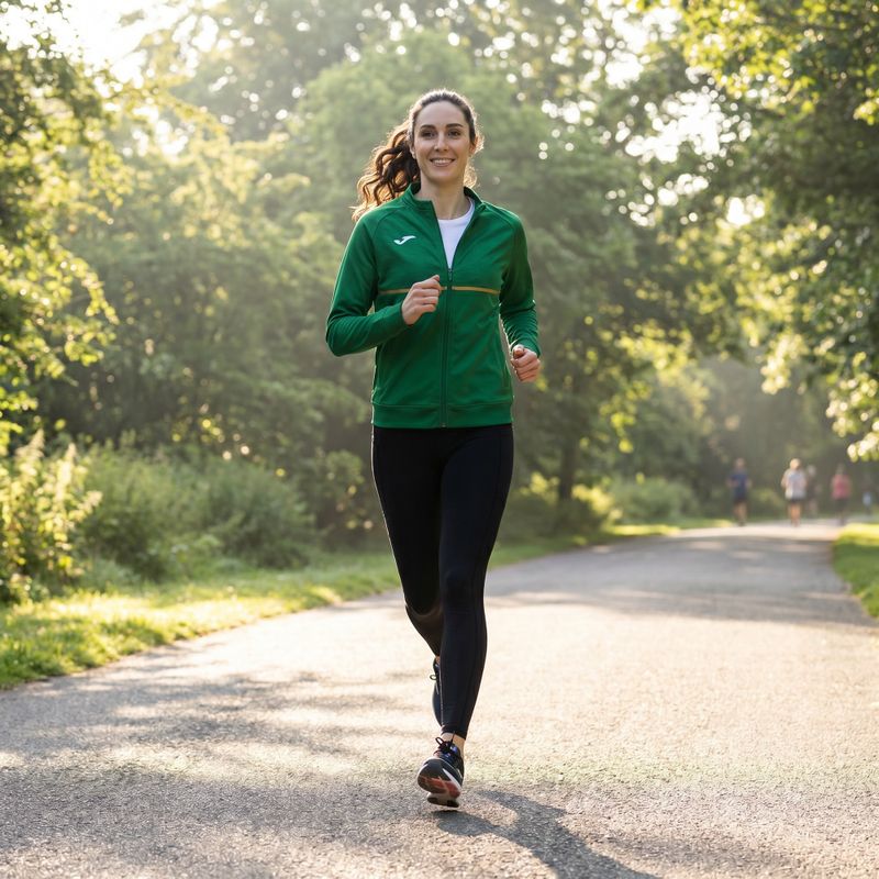 Damen Joma Record III Full Zip grünes Laufsweatshirt 10