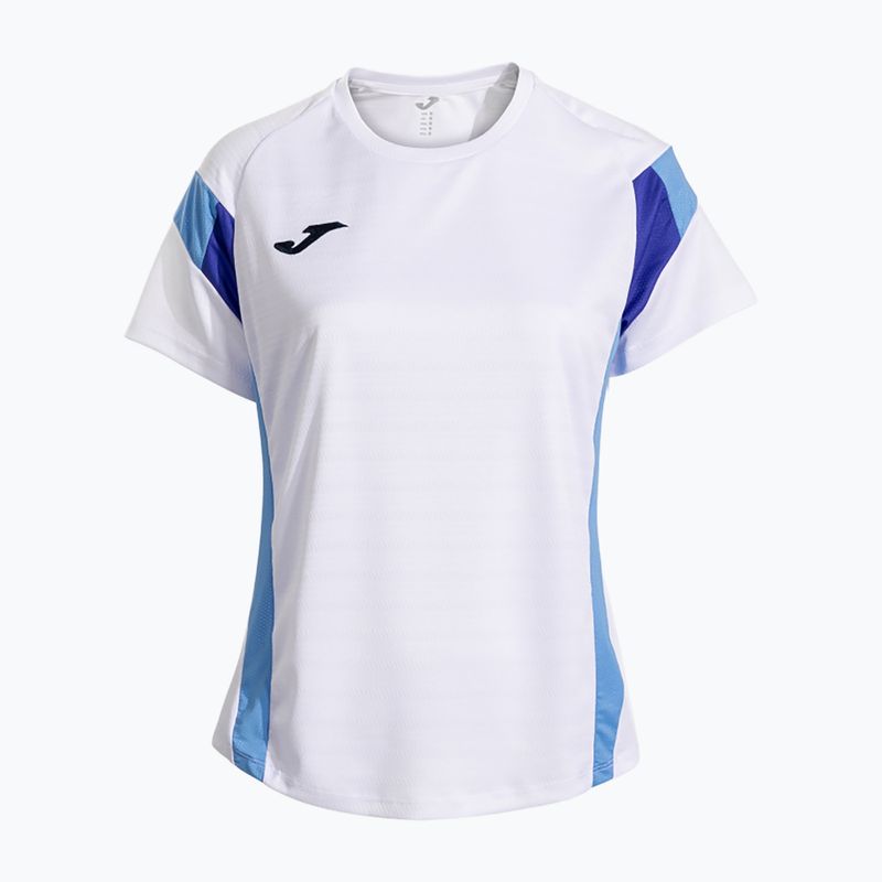 Damen-Tennisshirt Joma Montreal weiß/himmelblau