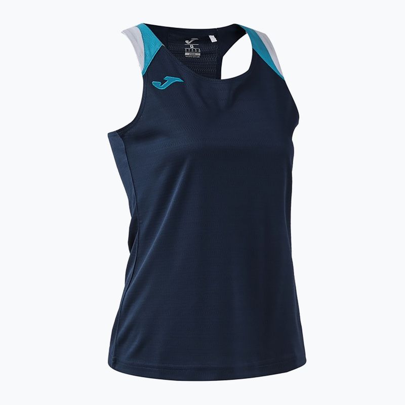 Damen-Tennisshirt Joma Terra Tank Top dark navy/turquoise fluor 3