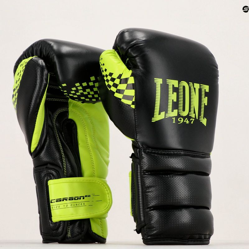 LEONE 1947 Carbon22 schwarz-grüne Boxhandschuhe GN222 15