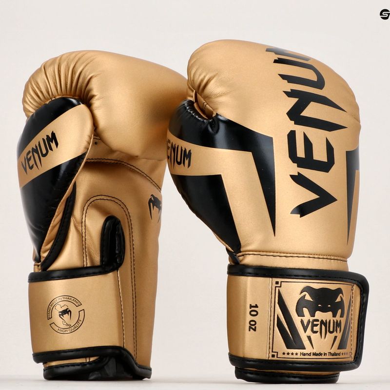 Venum Elite Herren Boxhandschuhe gold und schwarz 1392-449 8