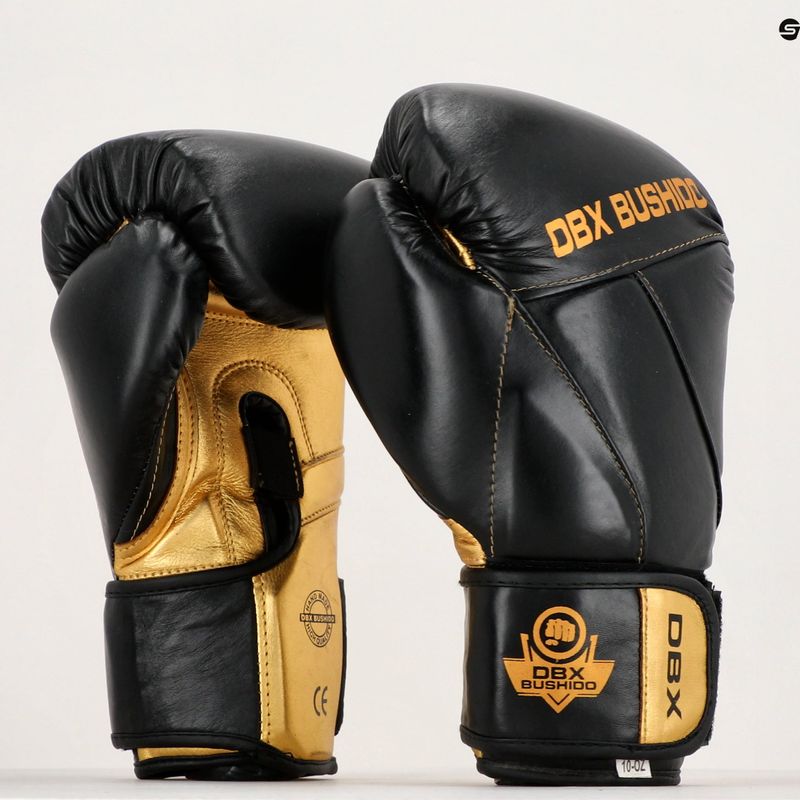 Bushido Naturleder Boxhandschuhe schwarz B-2v14-10oz 16