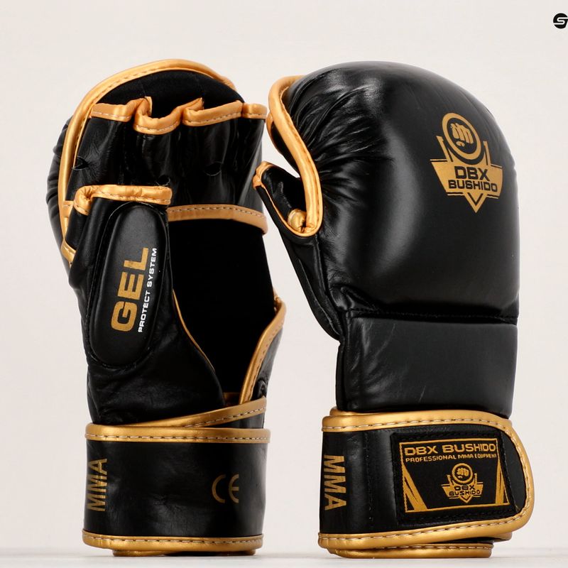 Bushido Leder MMA Training Sparring Handschuhe schwarz Arm-2011D-L