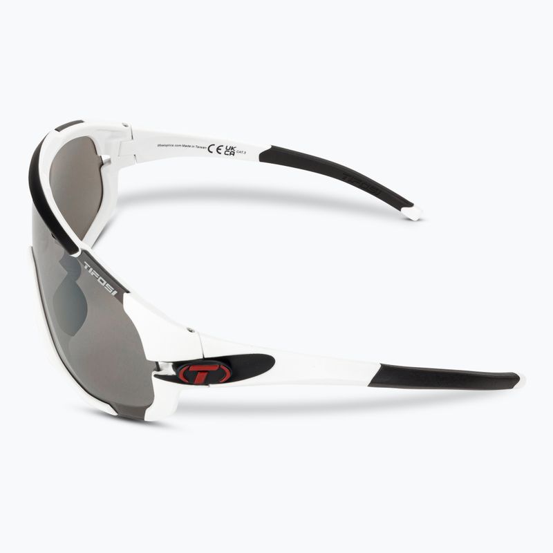 Tifosi Sledge matte weiß/Rauch/ac rot/klar Fahrradbrille 5