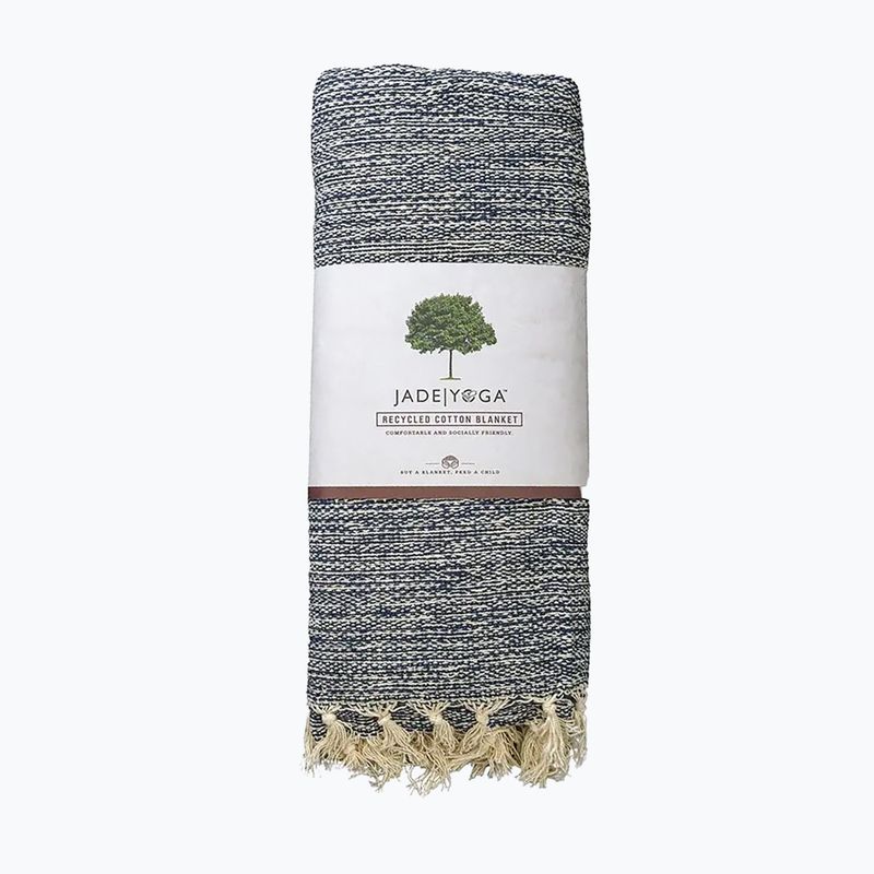 Yogadecke JadeYoga Recycled Cotton Hand Loomed Yoga midnight blue