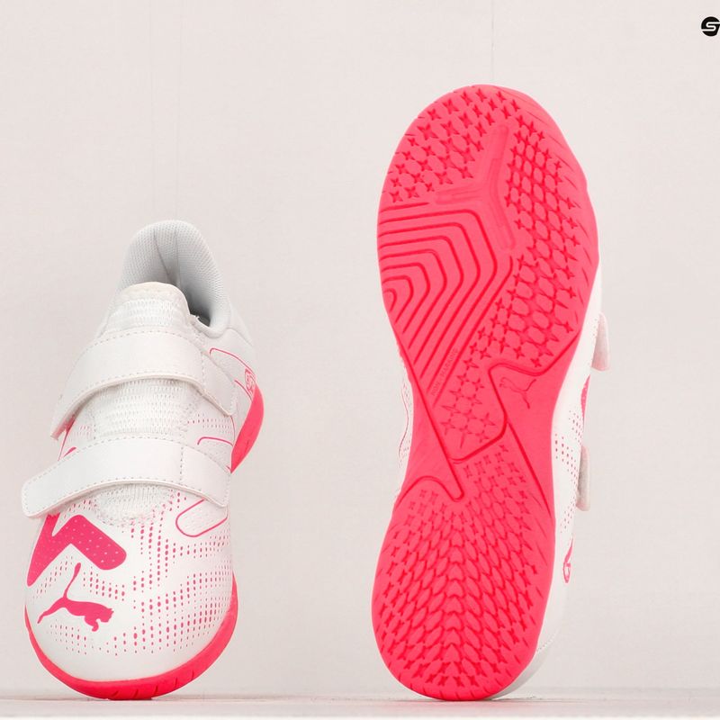 PUMA Future Play IT V Jr Kinder Fußballschuhe puma weiß/feuerorchidee 15