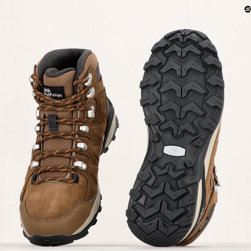 Jack Wolfskin Damen-Trekkingstiefel Refugio Texapore Mid braun/aprikot 17