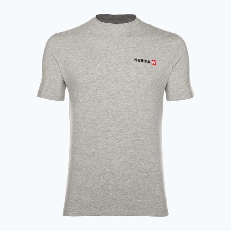 NEBBIA Minimalist Logo Herren Trainings-T-Shirt hellgrau