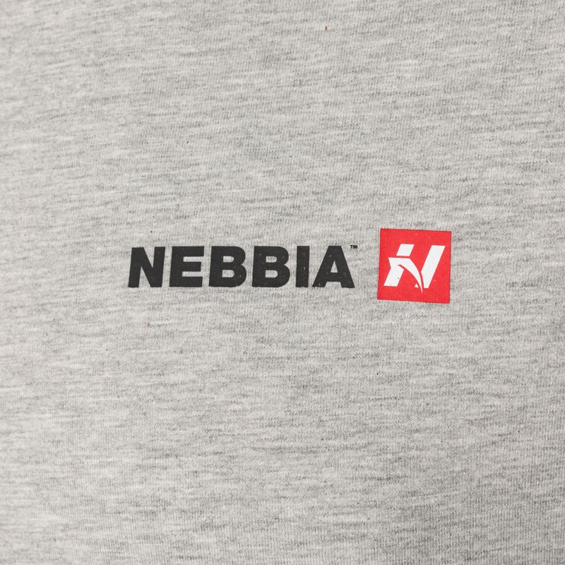 NEBBIA Minimalist Logo Herren Trainings-T-Shirt hellgrau