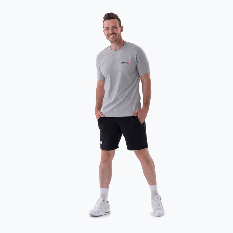 NEBBIA Minimalist Logo Herren Trainings-T-Shirt hellgrau