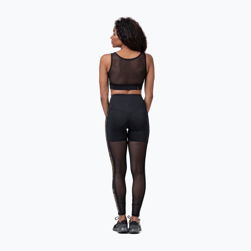Training-Leggings Damen NEBBIA Gold Mesh schwarz 82911 4