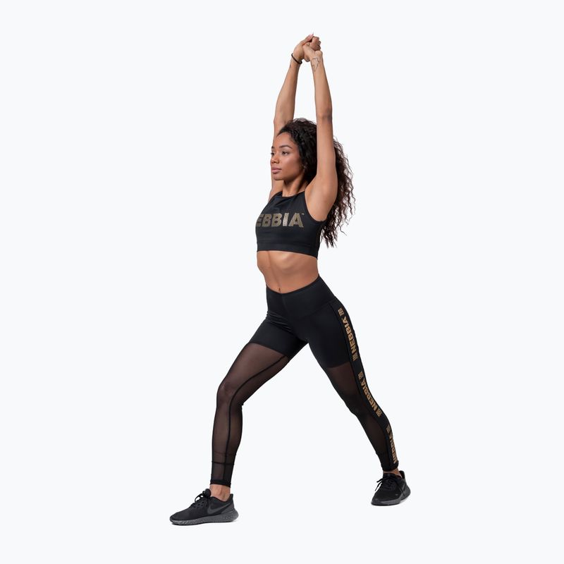 Training-Leggings Damen NEBBIA Gold Mesh schwarz 82911 6