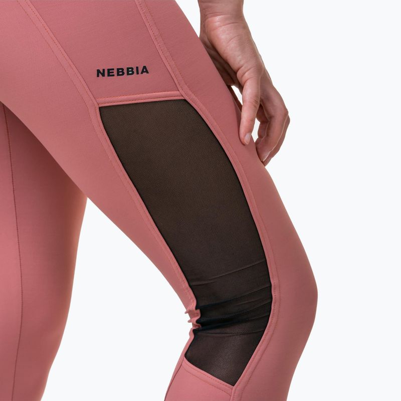 Damen Trainingsleggings NEBBIA Mesh High-Waist altrosa 3