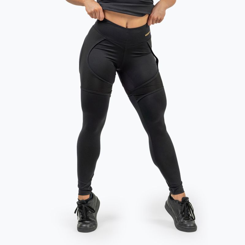 Leggings Damen NEBBIA Mesh Intense black/gold